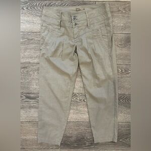 Prana beige khaki tan harem hemp pant trouser crop SZ 8